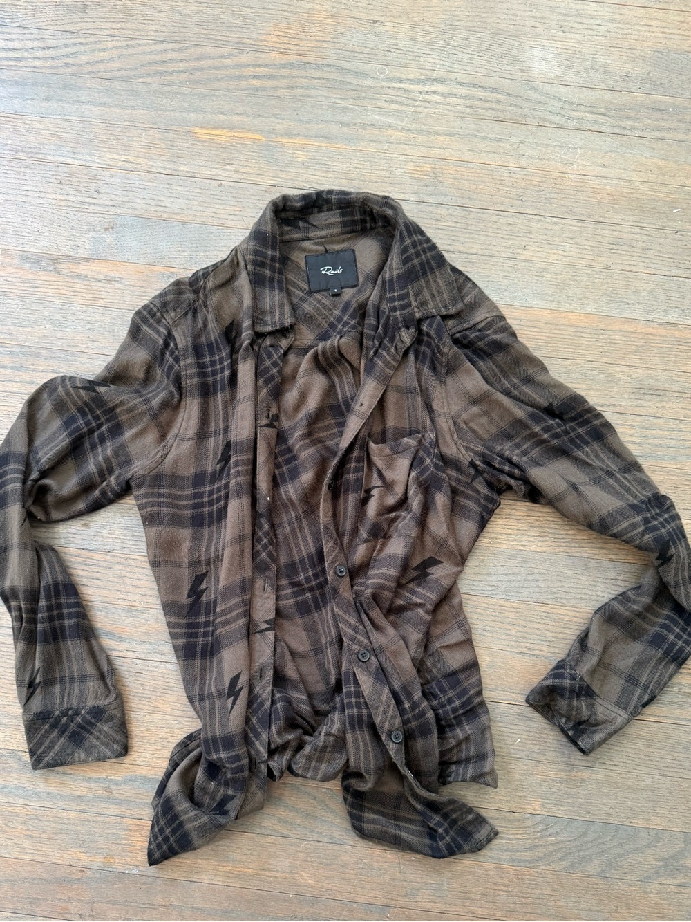 Rails Brown and Black Plaid Women's Button-Down Shirt